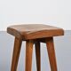 Solid oak stool, French craftsmanship, 1950s.
