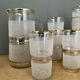 Vintage orangeade service in white granite glass and golden edging