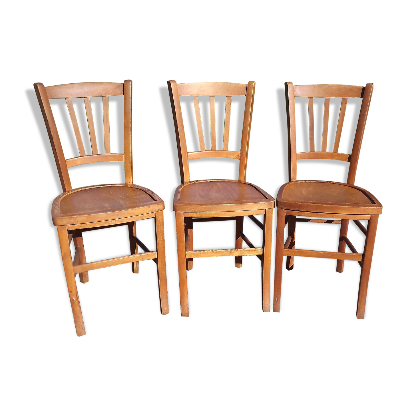 3 bistrot chairs years 60