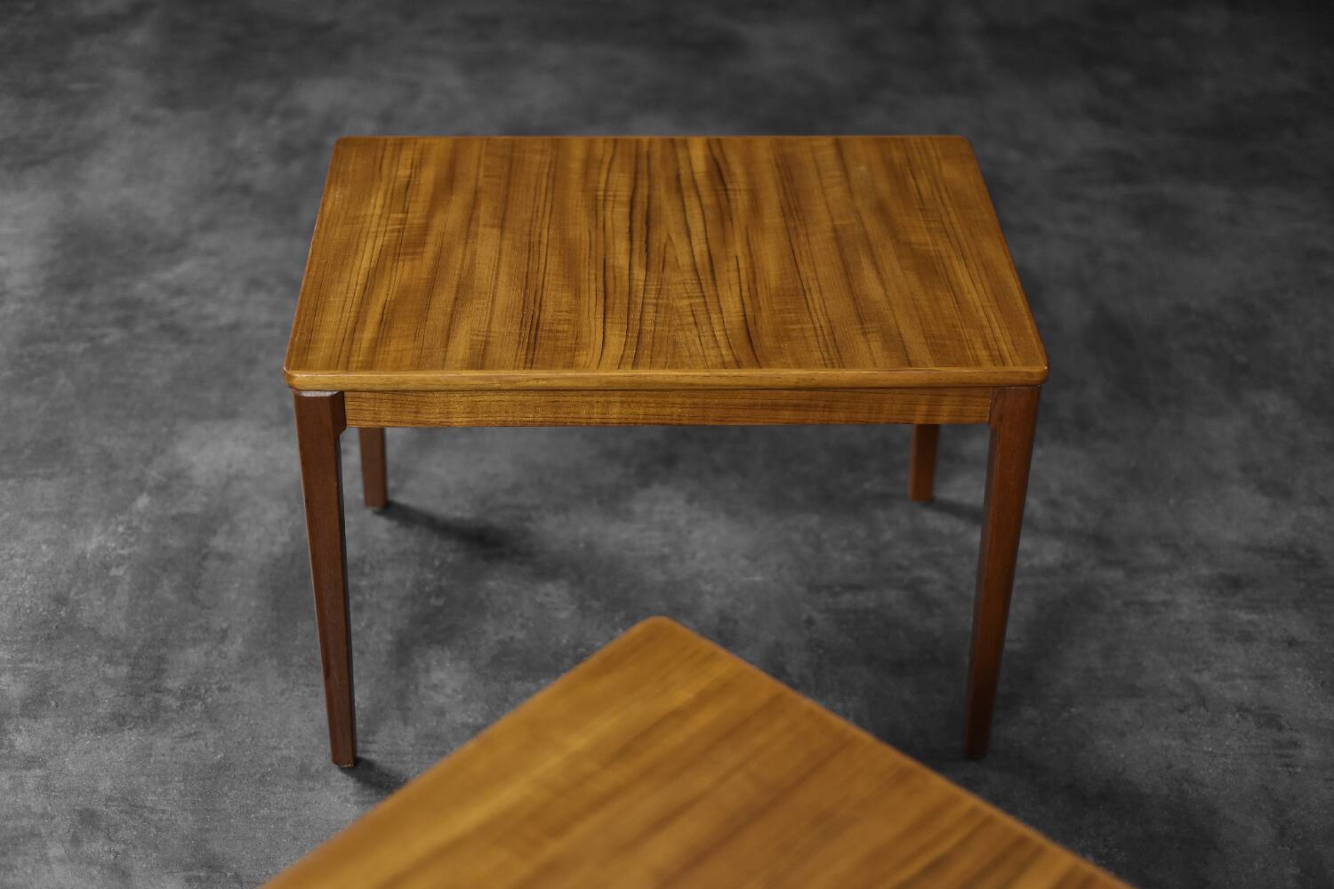 Vintage Mid-Century Scandinavian Modern Brown Teak Side Tables