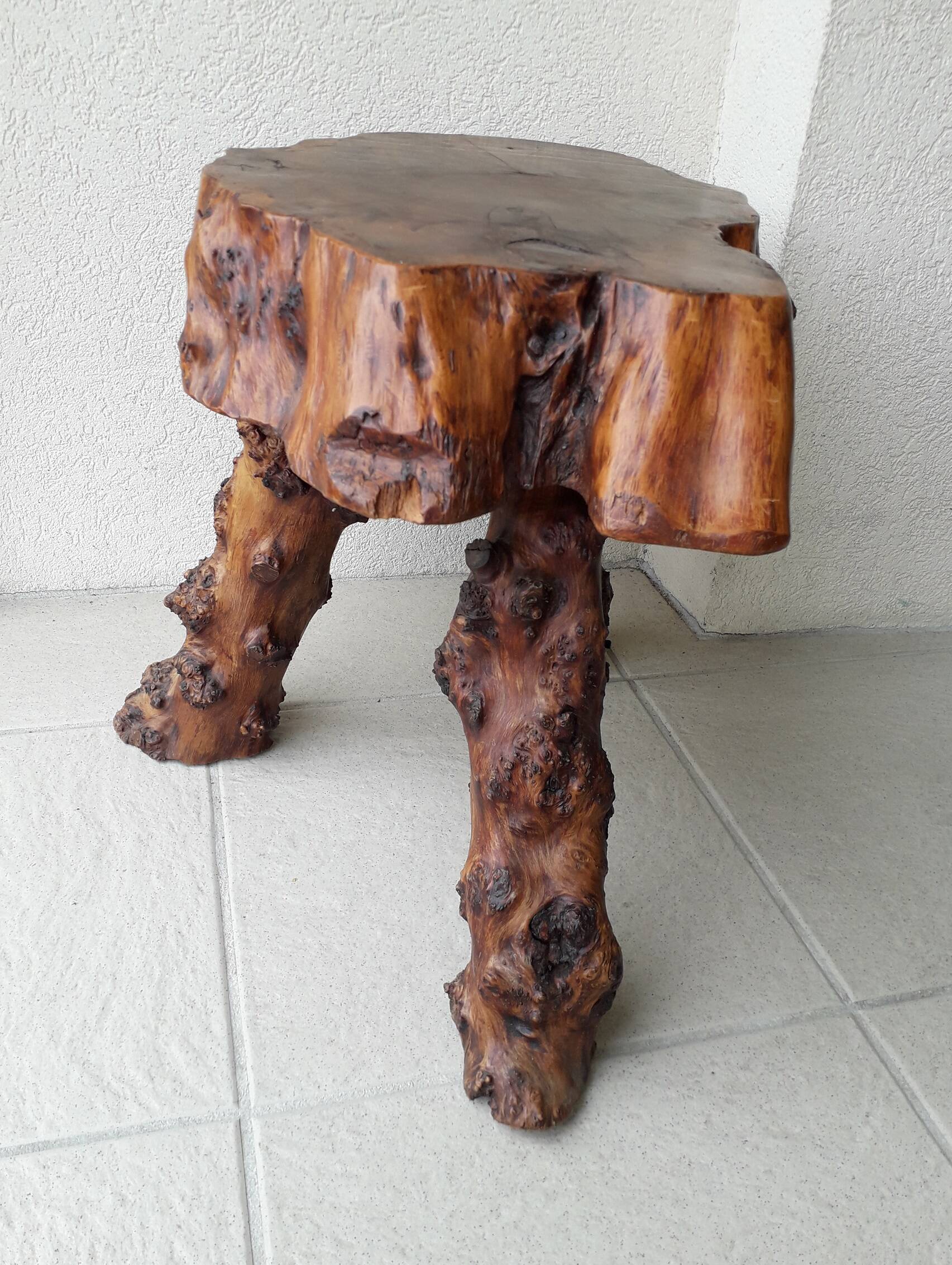 Brutalist wooden coffee table