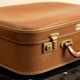 Old suitcase in vulcanized fibers & bakelite "Verlin" 1960