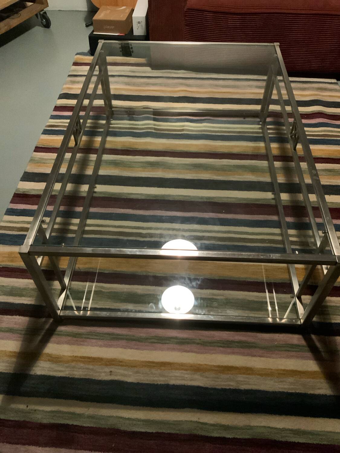 Roche Bobois glass and chrome coffee table
