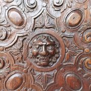 Renaissance oak carved buffet cabinet