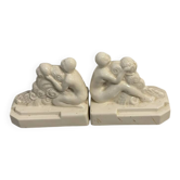 Pair of Quimper earthenware bookends