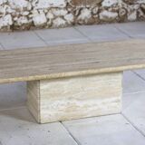 Italian travertine coffee table, 1980