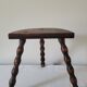 Tripod stool with turned wooden legs