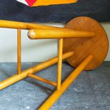 Vintage blond wooden stool