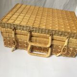 Valise vintage en rotin/osier