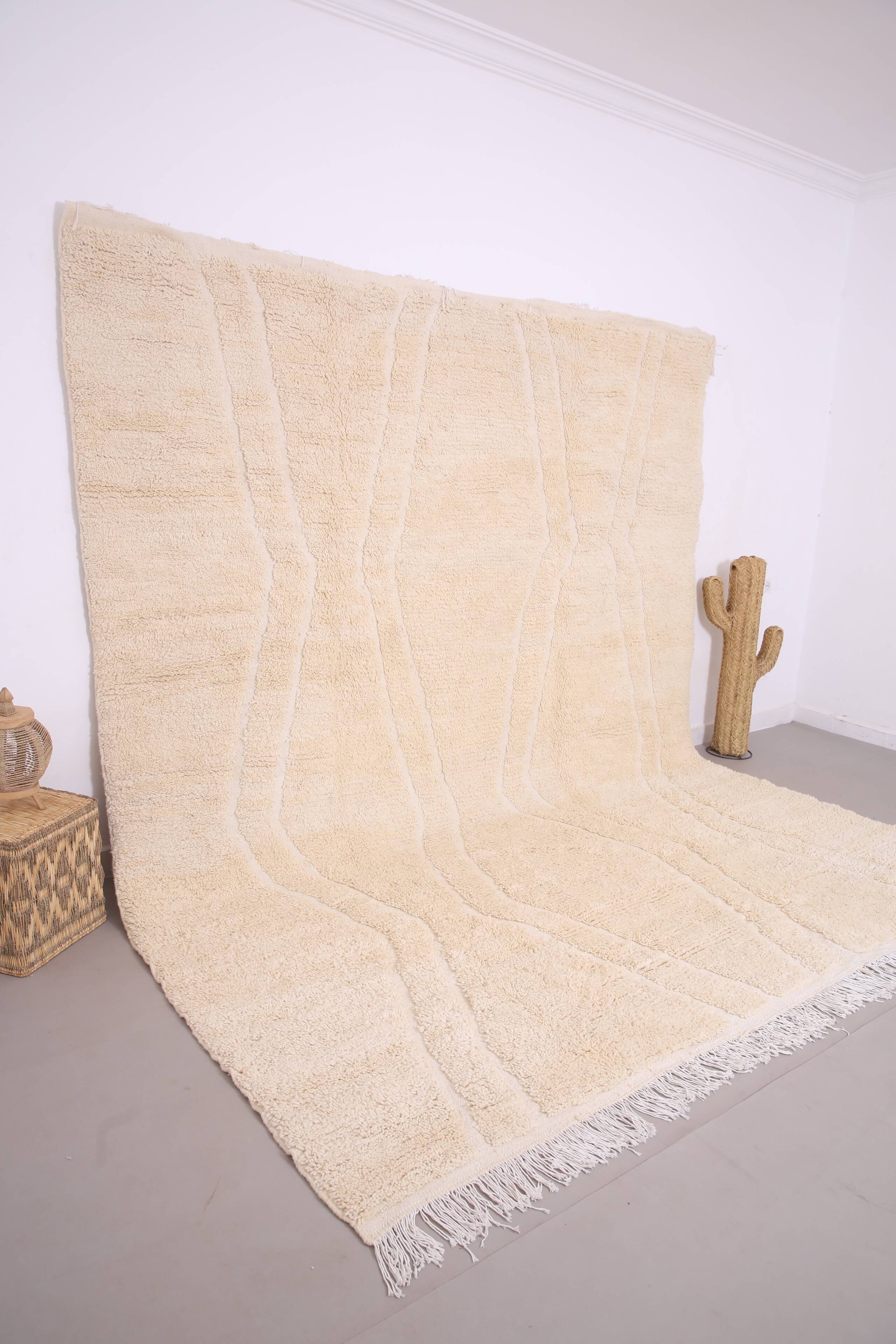 Beige Beni Ourain rug 290 x 360 cm - Moroccan Rug Handmade - Berber Rug