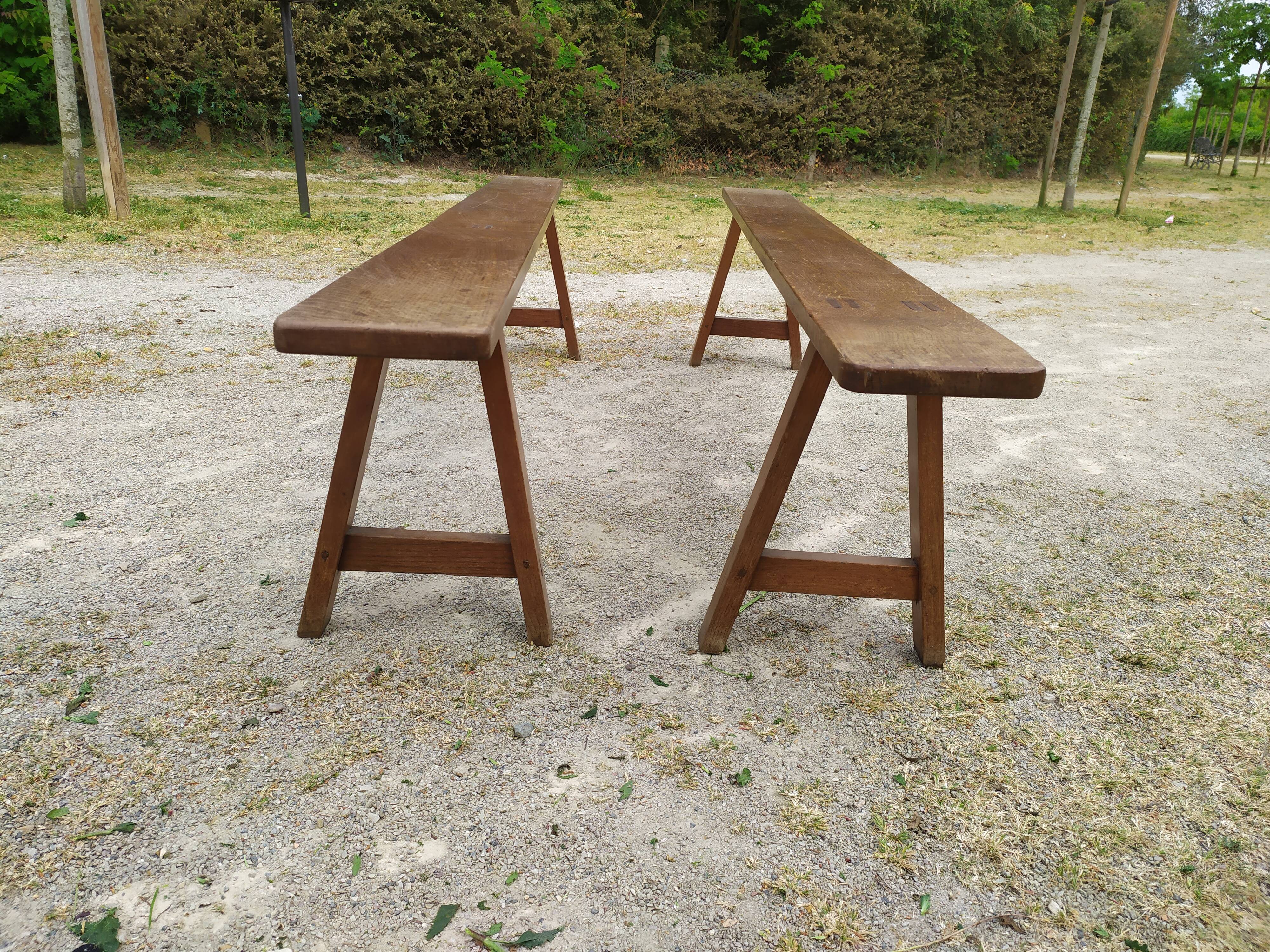 Paire de bancs de ferme 200 cm
