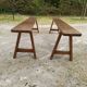 Paire de bancs de ferme 200 cm