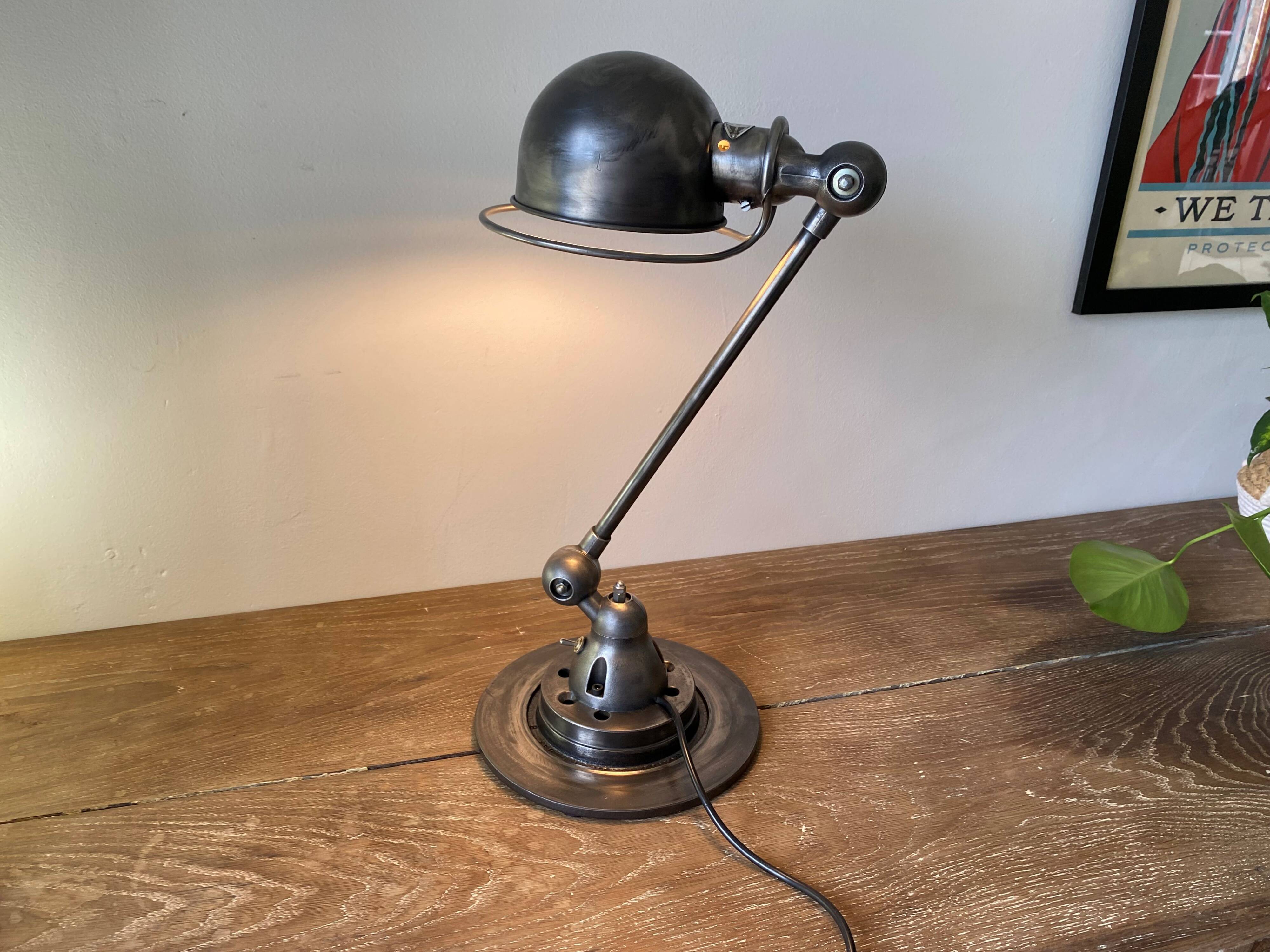 Jieldé lamp 1 arm 40cm industrial graphite Jean Louis Domecq 1950