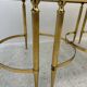 Table basse néoclassique en laiton et verre fumé, 1970