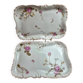 Paire de grands plats Haviland Limoges pour Vermont Marin Paris vers 1890