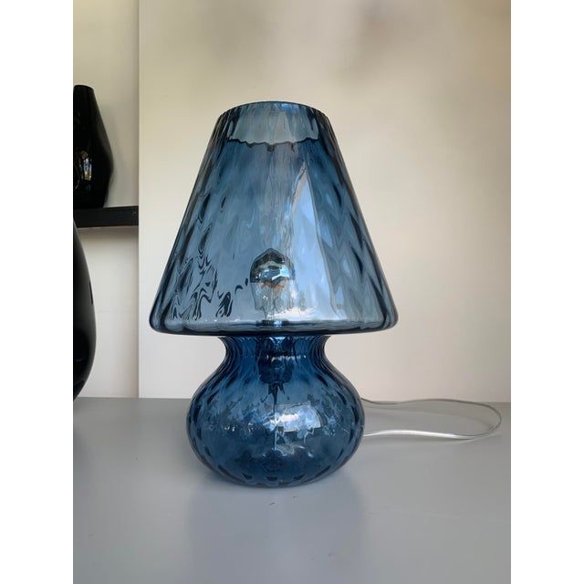 Murano style blue glass with “Ballotton” lamp