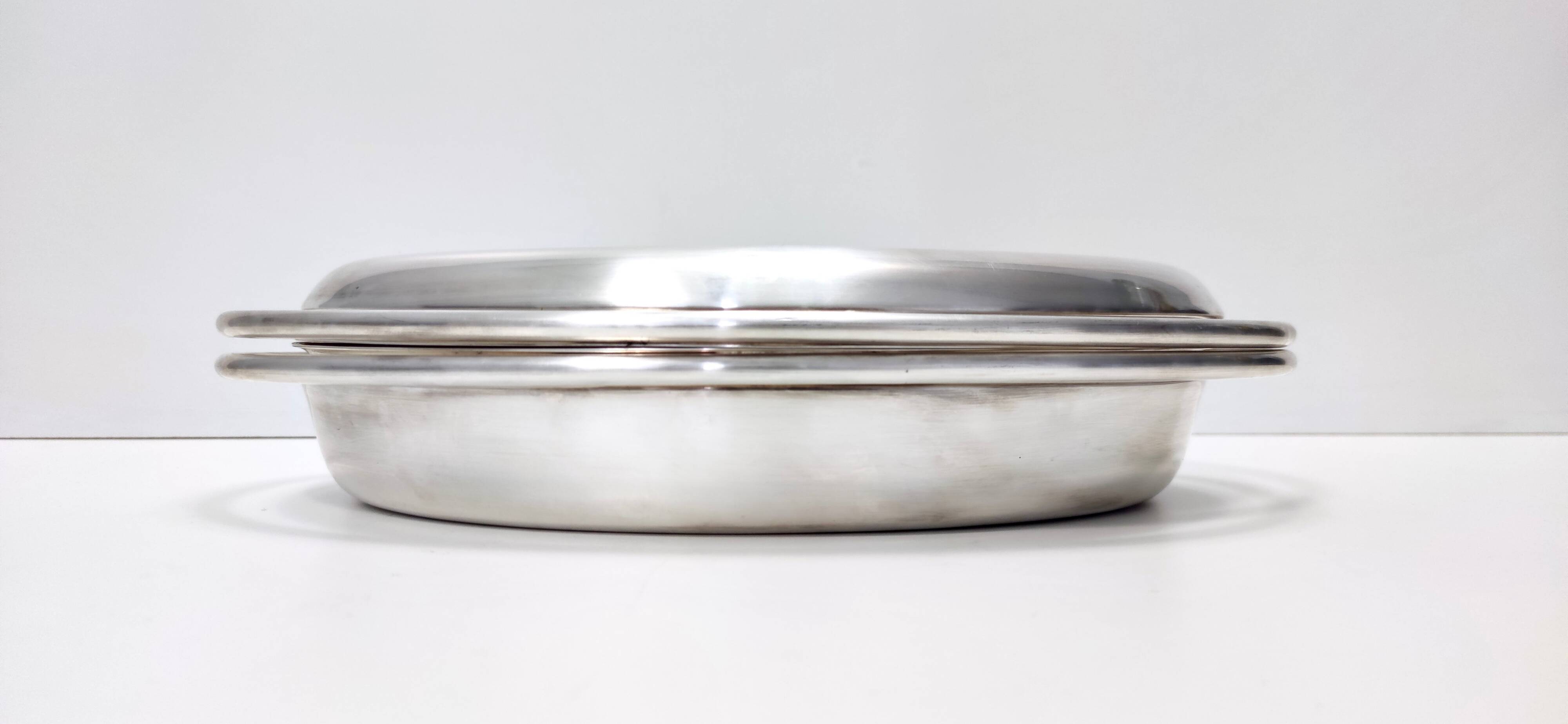 Lino Sabattini Silver-Plated Metal Serving Plate, Marked, Italy