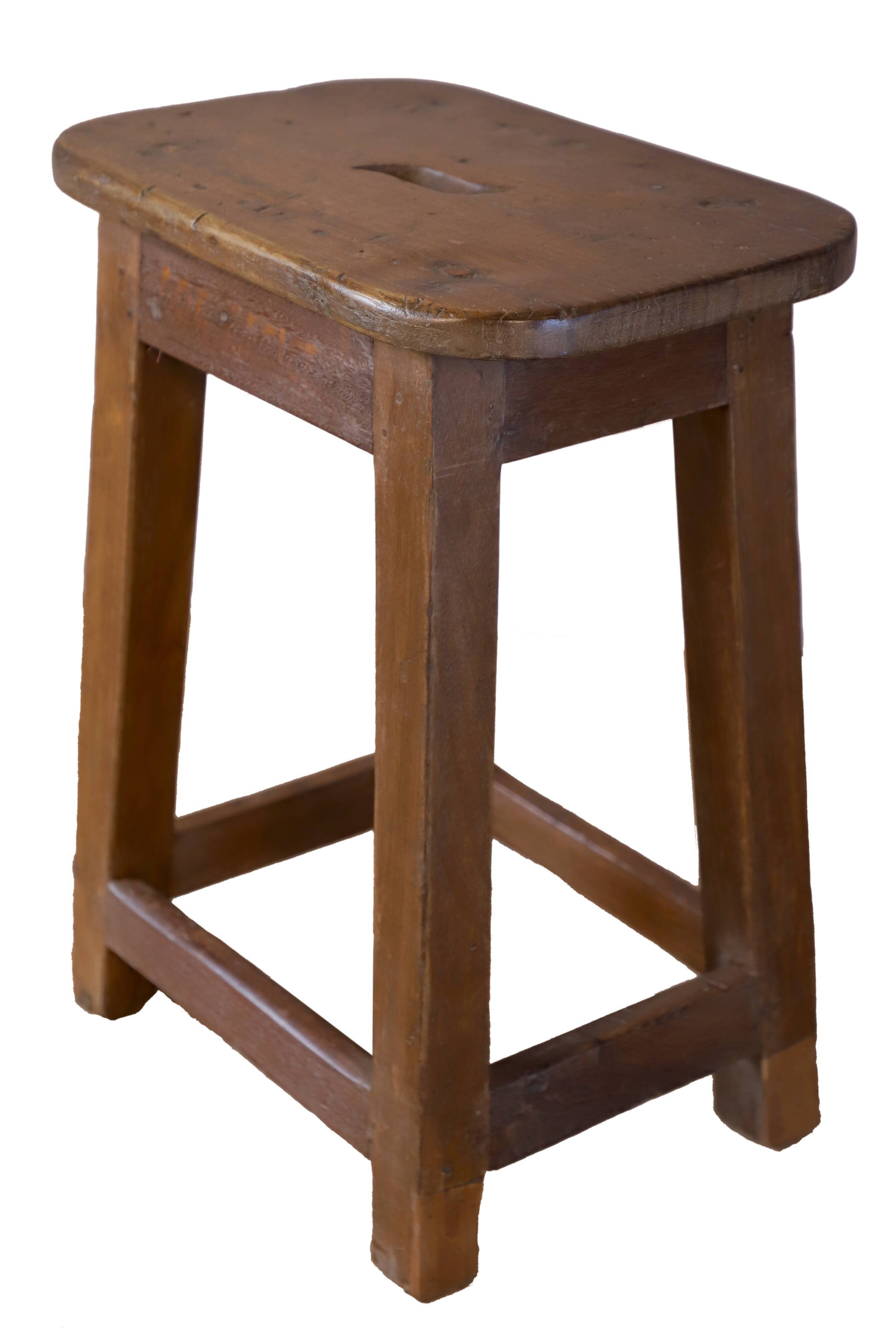 Old Burmese teak workshop stool