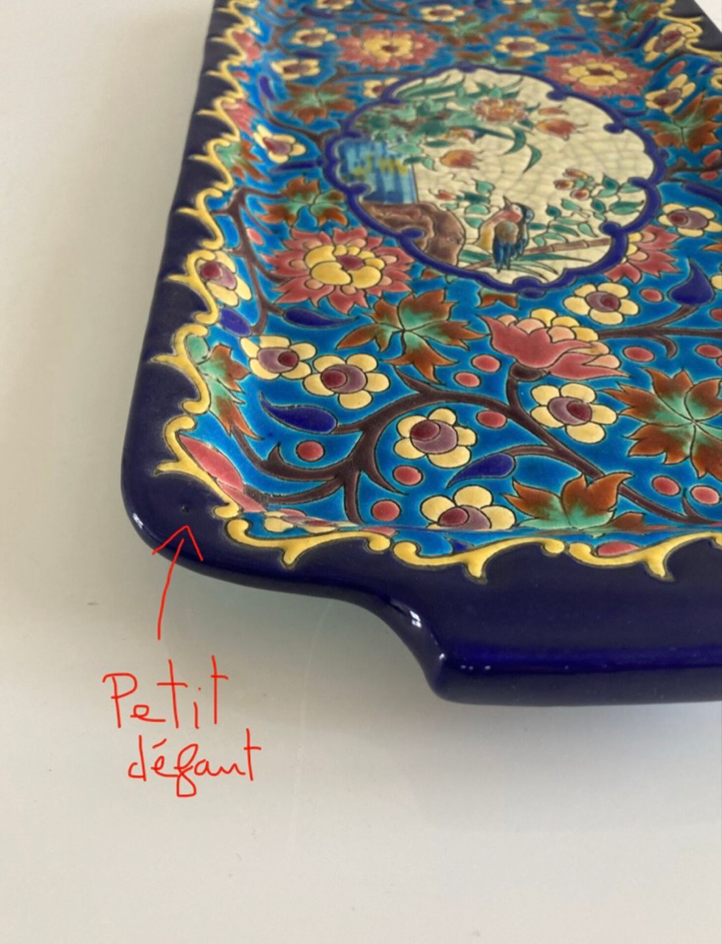Cake dish in Longwy enamel - Historic Manufacture established in 1798