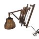 Scissor lamp | Harmonica lamp | wall lamp | vintage | oak | pig's bladder |