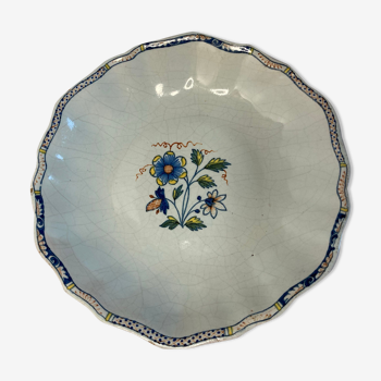 Old plate with polychrome decoration XIXth, Rouen