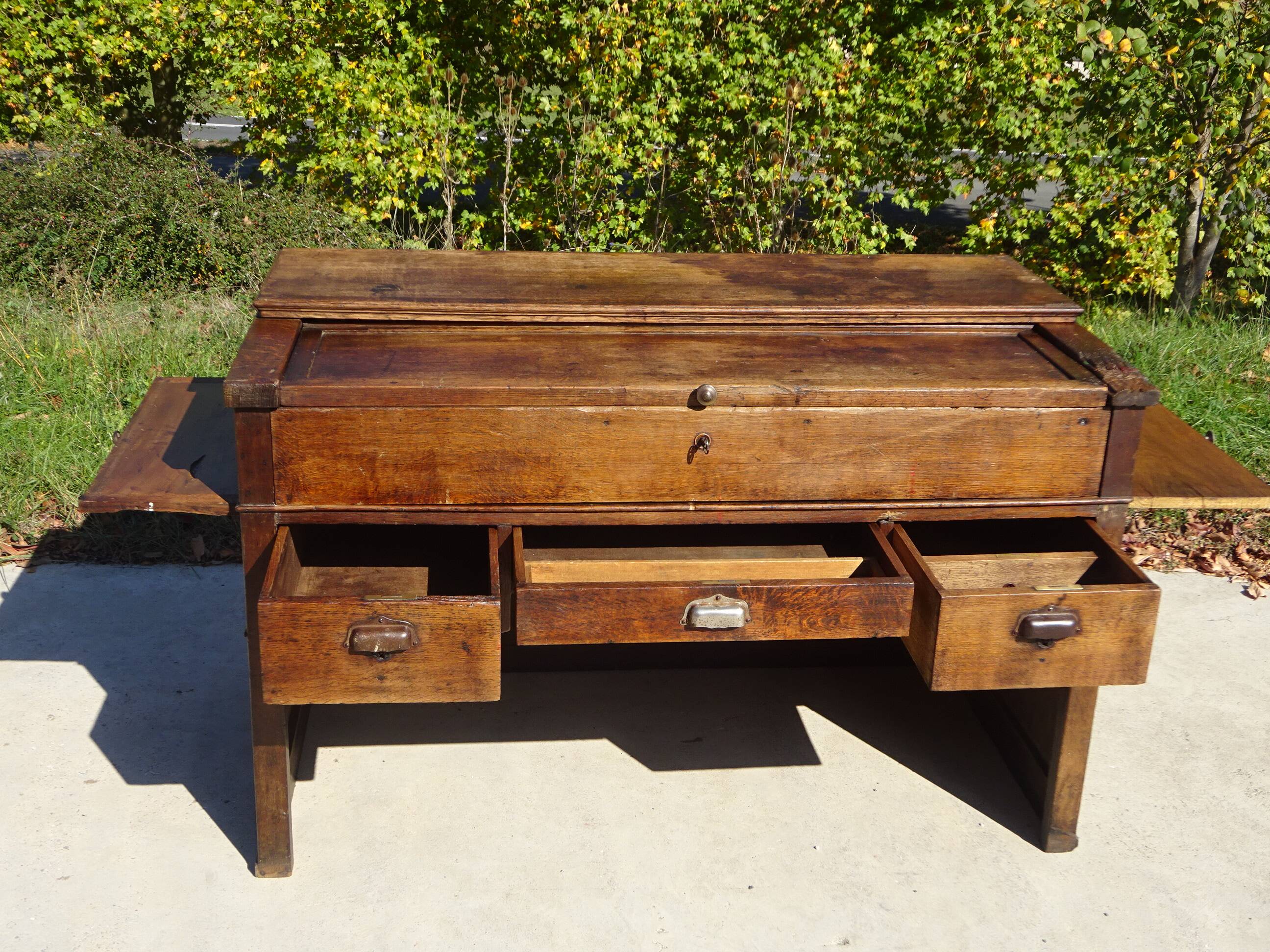 Office furniture, old glove maker's table.