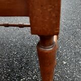 Corner chair turned wood straw seat