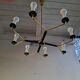 Mid century Italian Brass Chandelier (Attributed to Stilnovo) with 8 Arms Italy.