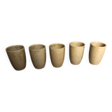 Set of Digoin stoneware glasses / tumblers / goblets
