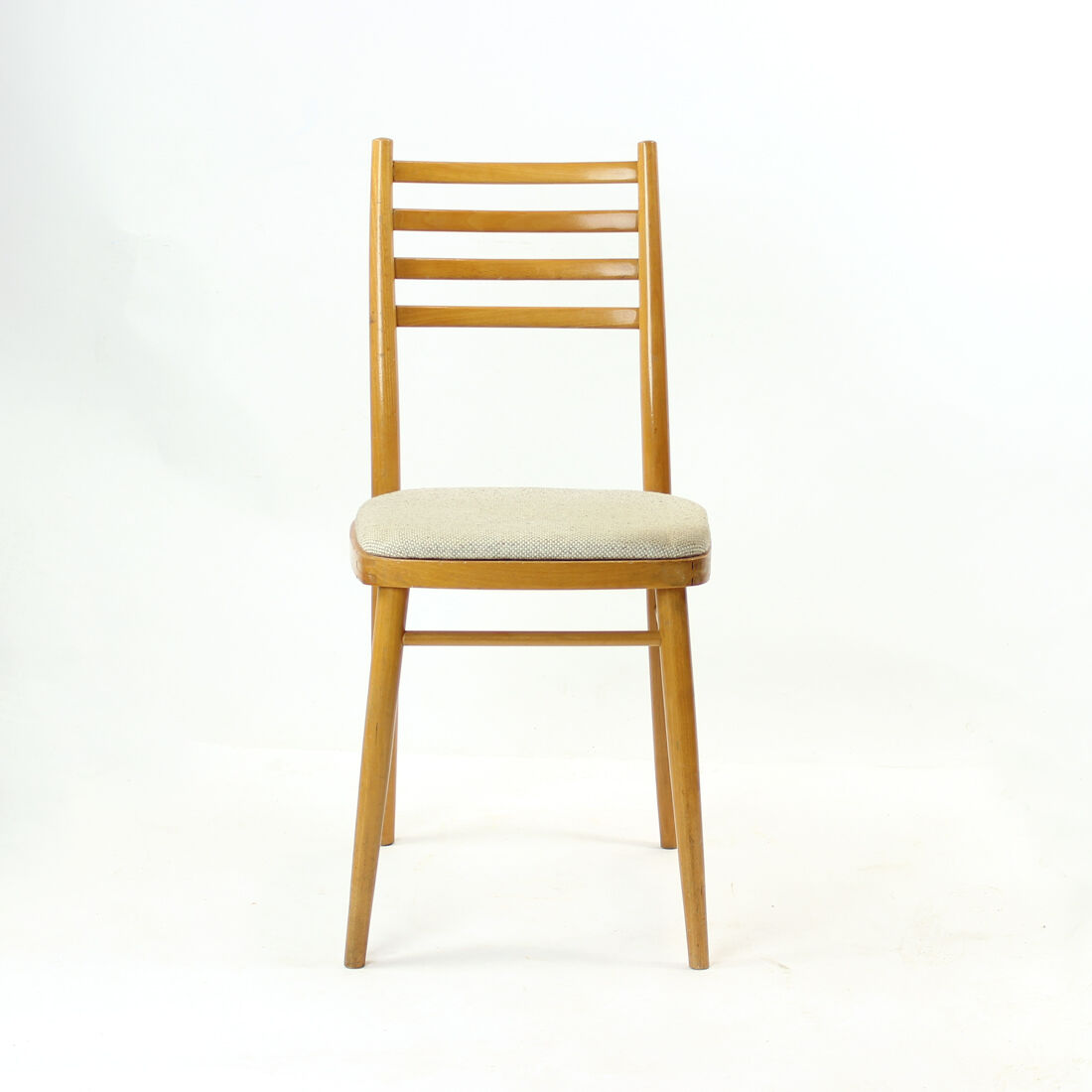 Mid Century Chair In Blond Wood, Czechoslovakia 1960s
