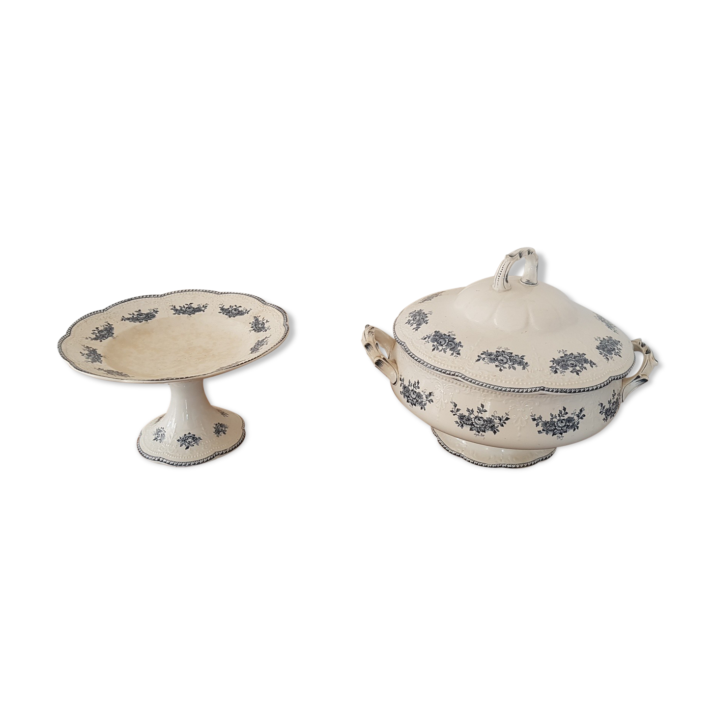 Compotier and saucer Badonviller model Richelieu