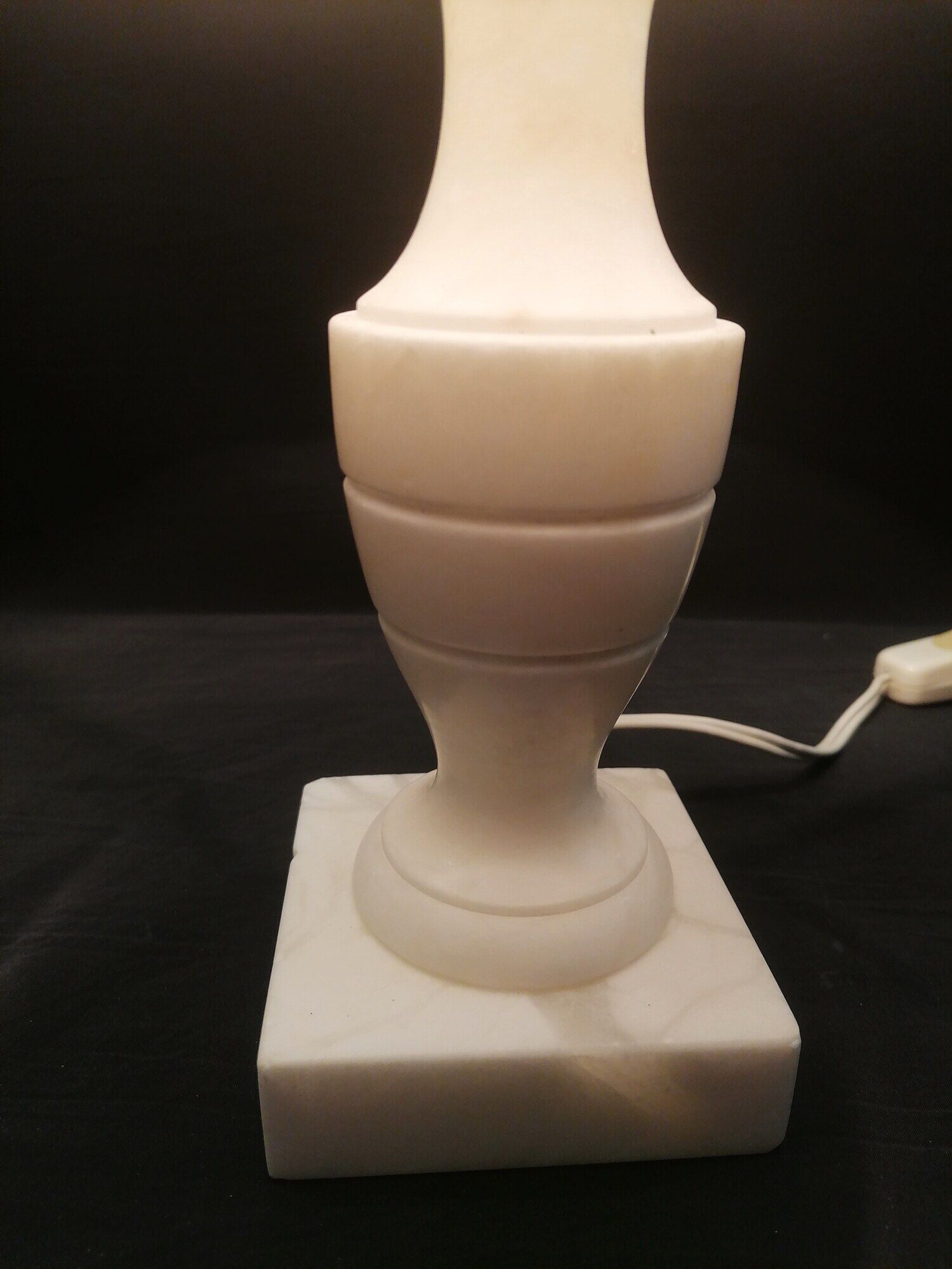 Vintage lamp base - onyx marble foot - blind-day inclusion dried flowers - 1950