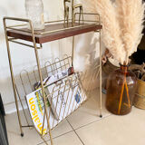 Vintage brass magazine table