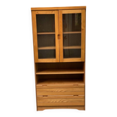 Vitrine vaisselier scandinave en orme Simat France 1970