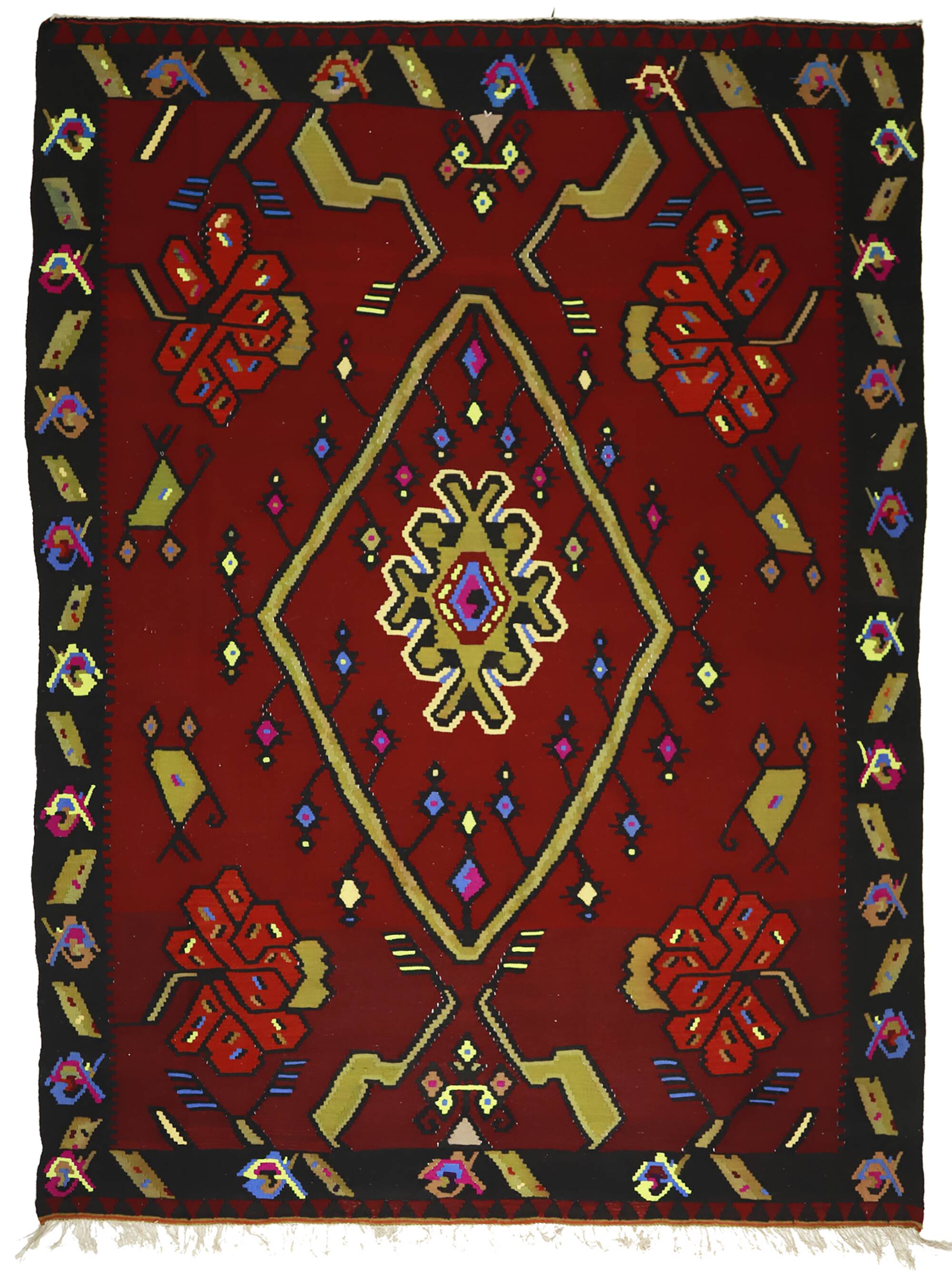 Grand Kilim Turkish Anatolia 218x285 cm Red Vintage Handwoven
