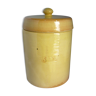 Salt pot in beige-painted earthen