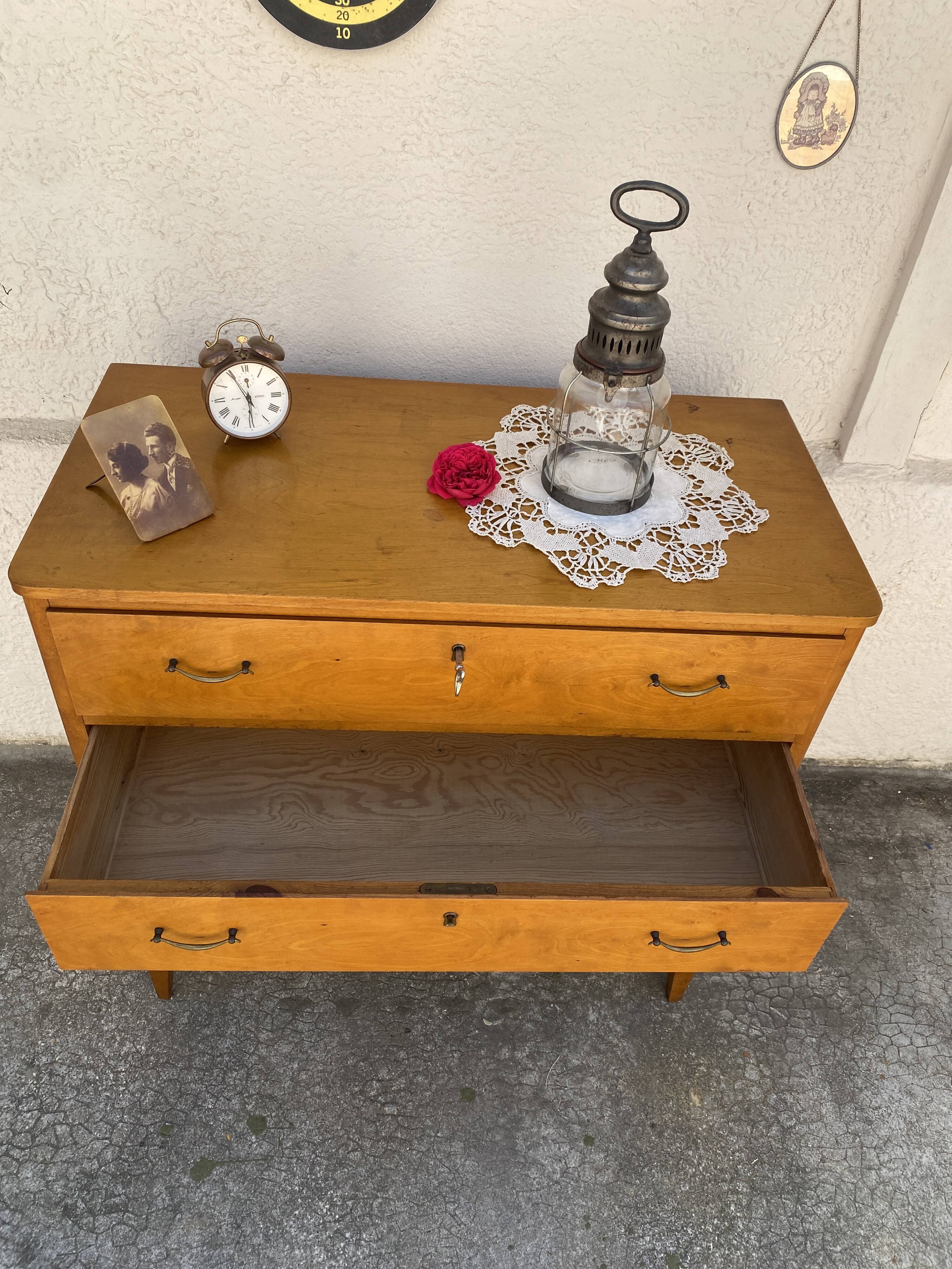 Commode suédoise vintage en bouleau années 50