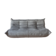 3 seater Togo grey velvet sofa designed by Michel Ducaroy 1973