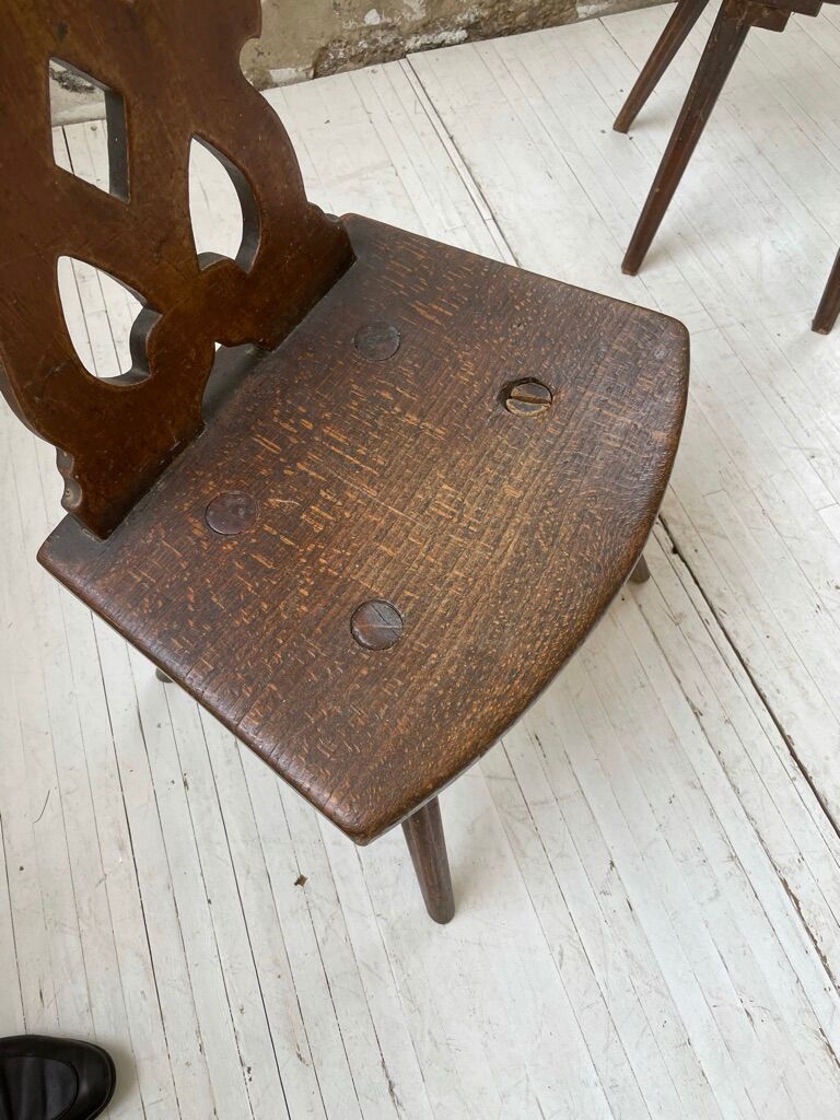 Pair of brutalist Alsatian mountain chairs 19th