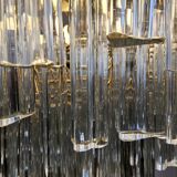 Vintage Italian crystal chandelier Venini Triedi Murano (1960s)