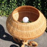 large rope and raffia lamp