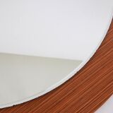 Vintage wall mirror in teak wood Germany 1960 60x60cm