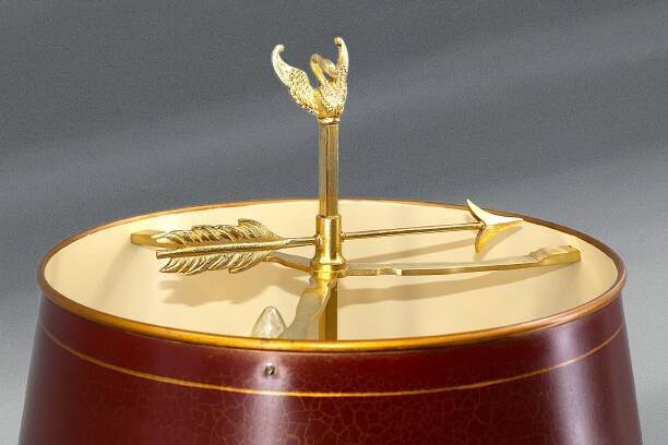 Lampe Bouillotte Bronze Style Empire Abat-jour & Pied laqué Bordeaux