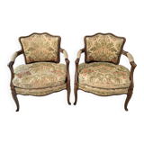 Pair of convertible armchairs, Lous XV style bergères
