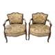 Paire de fauteuil cabriolet, bergères de style Lous XV