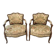 Paire de fauteuil cabriolet, bergères de style Lous XV