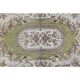 Vintage Turkish Oushak handmade wool cotton green area rug 108x225