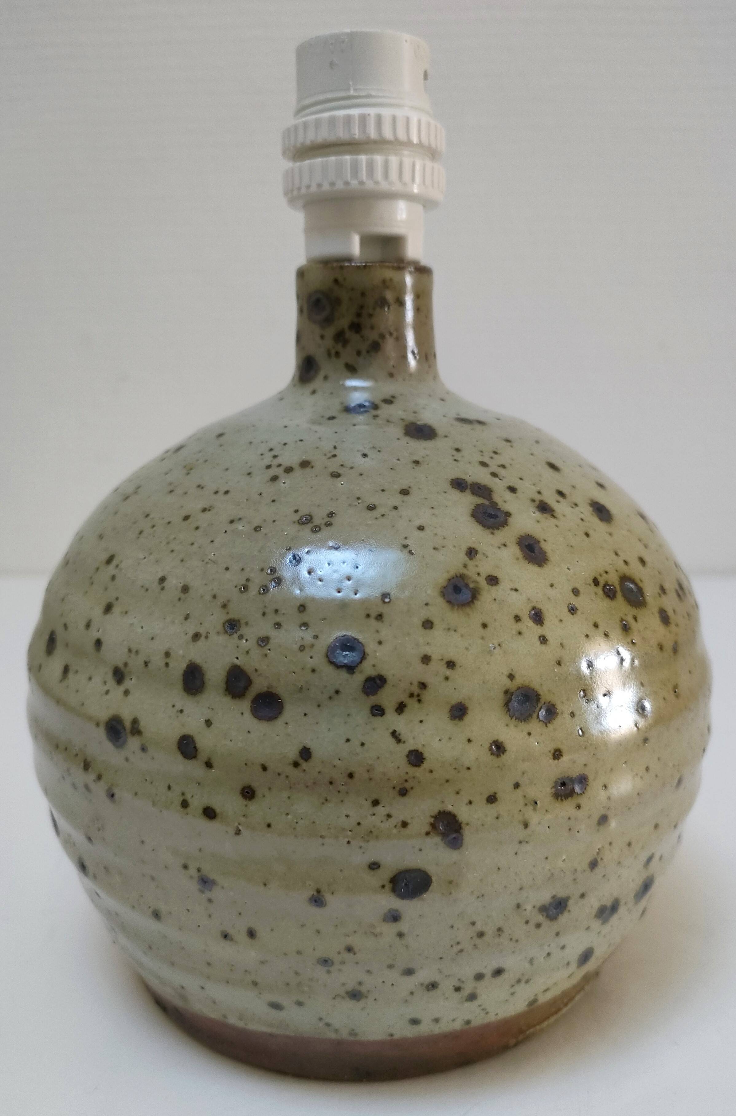 Gustave Tiffoche pyrite enamelled sandstone ball lamp base
