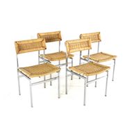 Ensemble de 4 chaises de salle à manger 'Wehl' - style japandi - wabi-sabi