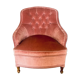 Pink velvet toad armchair